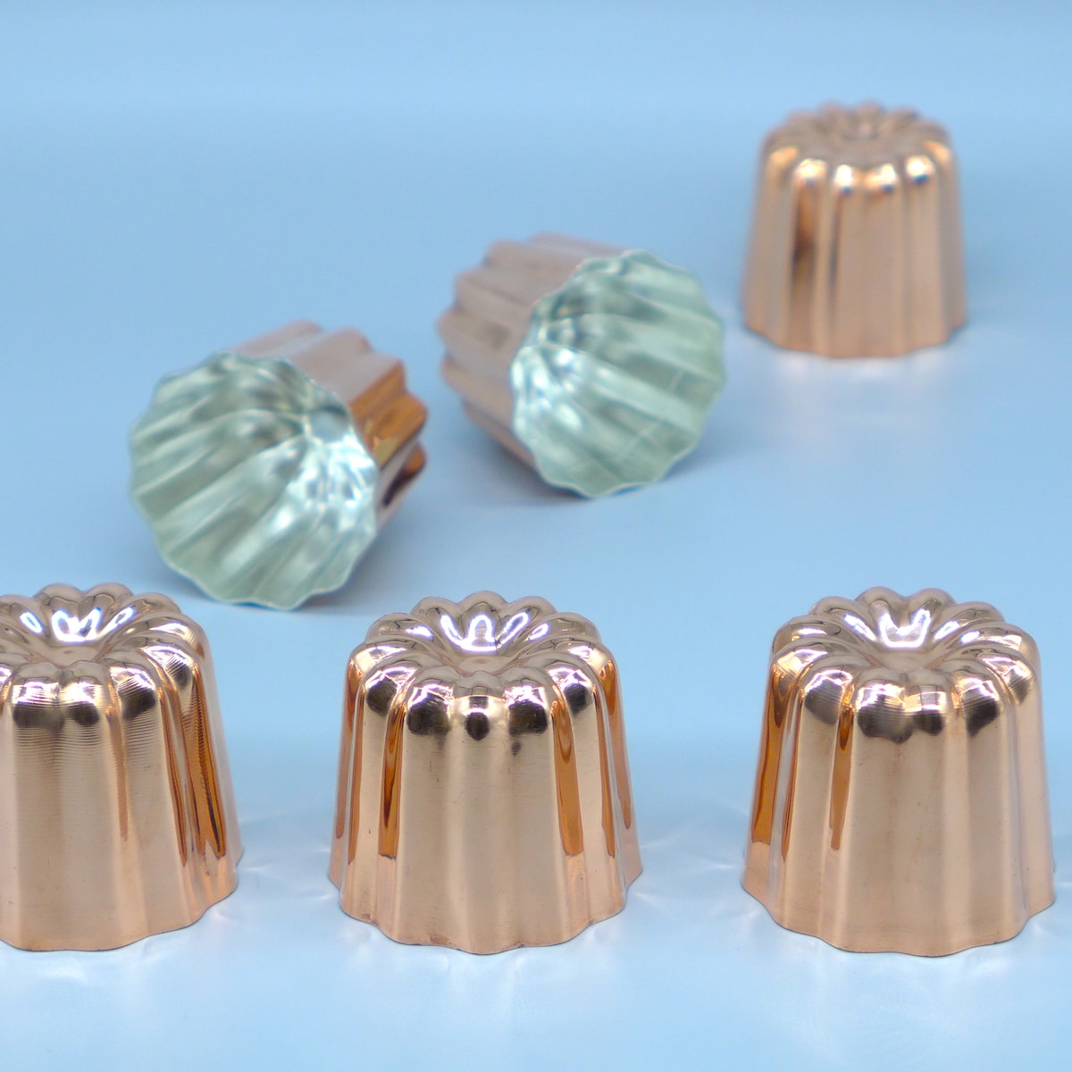Set of 6 Large Copper Canele Mold, French Canele Molds, Copper Cake Molds, Copper Tinned Interior Molds, Copper Kitchen Molds, Cake Pan - Etsy