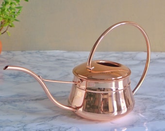 Handcrafted Copper Watering Can: Indoor Plant Lover Gift