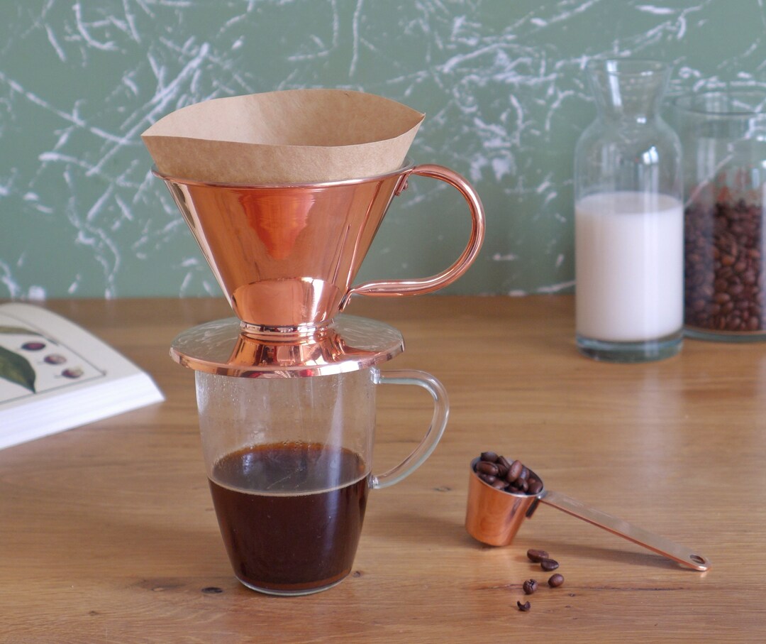 Copper Pour Over Coffee and Coffee Scoop Coffee Dripper Etsy