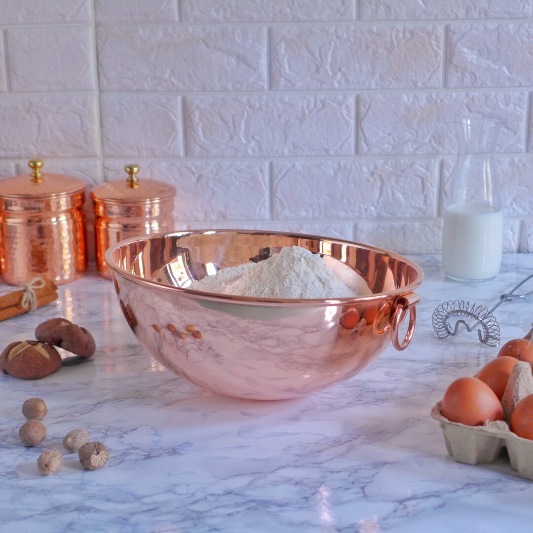 Copper Mixing Bowls Copper Beating Bowl With Loop Handle Copper Serving