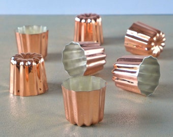 Set of 20 Copper Canele Mold Copper Cake Molds Copper Kitchen Molds Copper Cookware Vintage Copper Mold Copper Kitchen Decor Cooking Gift