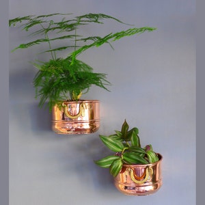 Copper Wall Planter Set of 2 Hanging Planter Indoor Wall Hanging Planter Copper Planter Pot Decorative Planter Succulent Planter