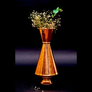 Handmade Antique Copper Flower Vase: 1960s Anatolian Decor
