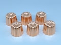 Set of 6 Copper Canelé Molds: French Tinned Interior Cake Pans