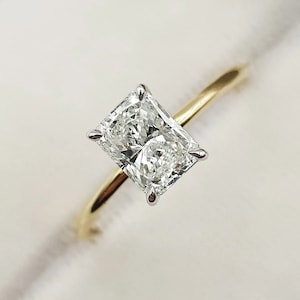 1 CT Radiant Cut Engagement Ring 14K Solid Gold Ring Radiant Moissanite Anniversary Ring Wedding Ring Promise Ring Gift for Her Propose Ring