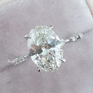 2 CT Oval Cut Moissanite Engagement Ring 14K Solid Gold Ring Oval Cut Wedding Ring Anniversary Ring Bridal Ring Promise Ring Gift for Her