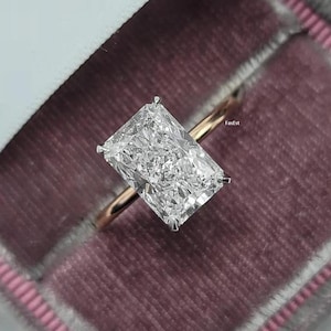 3CT Radiant Cut Moissanite Ring, Radiant Hidden Halo Moissanite Ring, Wedding Proposal Ring Anniversary Ring, Radiant Engagement Ring,