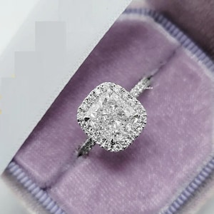 2 CT Cushion Moissanite Ring, Moissanite Cushion Engagement Ring, Unique Ring Art Deco Ring, Wedding Ring Bridal Ring, Vintage Ring For Her