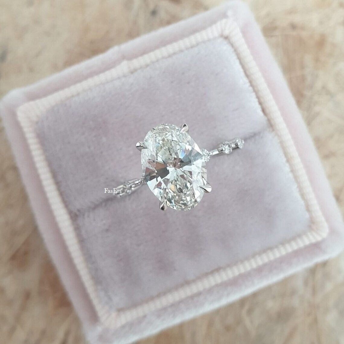 2 CT Oval Cut Moissanite Engagement Ring 14K Solid Gold Ring Oval Cut ...
