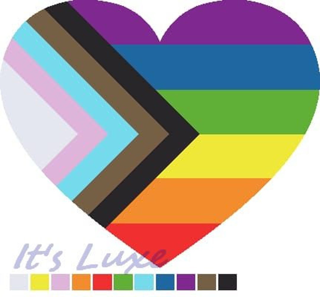 Progress Pride Flag Heart Area Rug Handmade Designer - Etsy