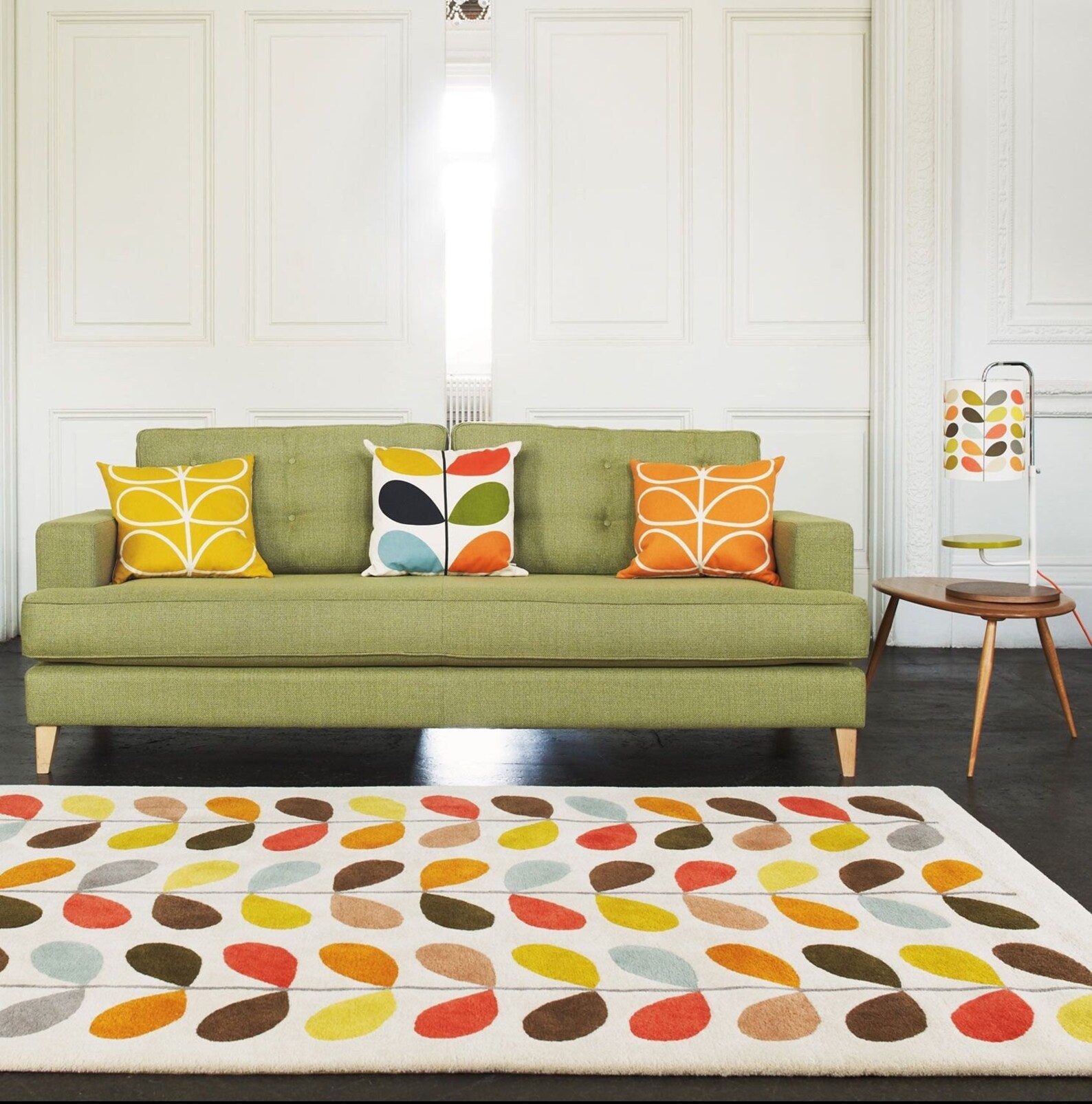 Orla Kiely 100 Natural Wool Rug Handmade Designer Scandi Art Etsy