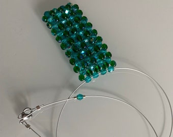 Cristales colgantes medio verde esmeralda