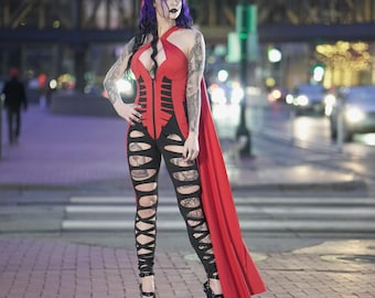 Supervillain suit women’s superhero bodysuit costume