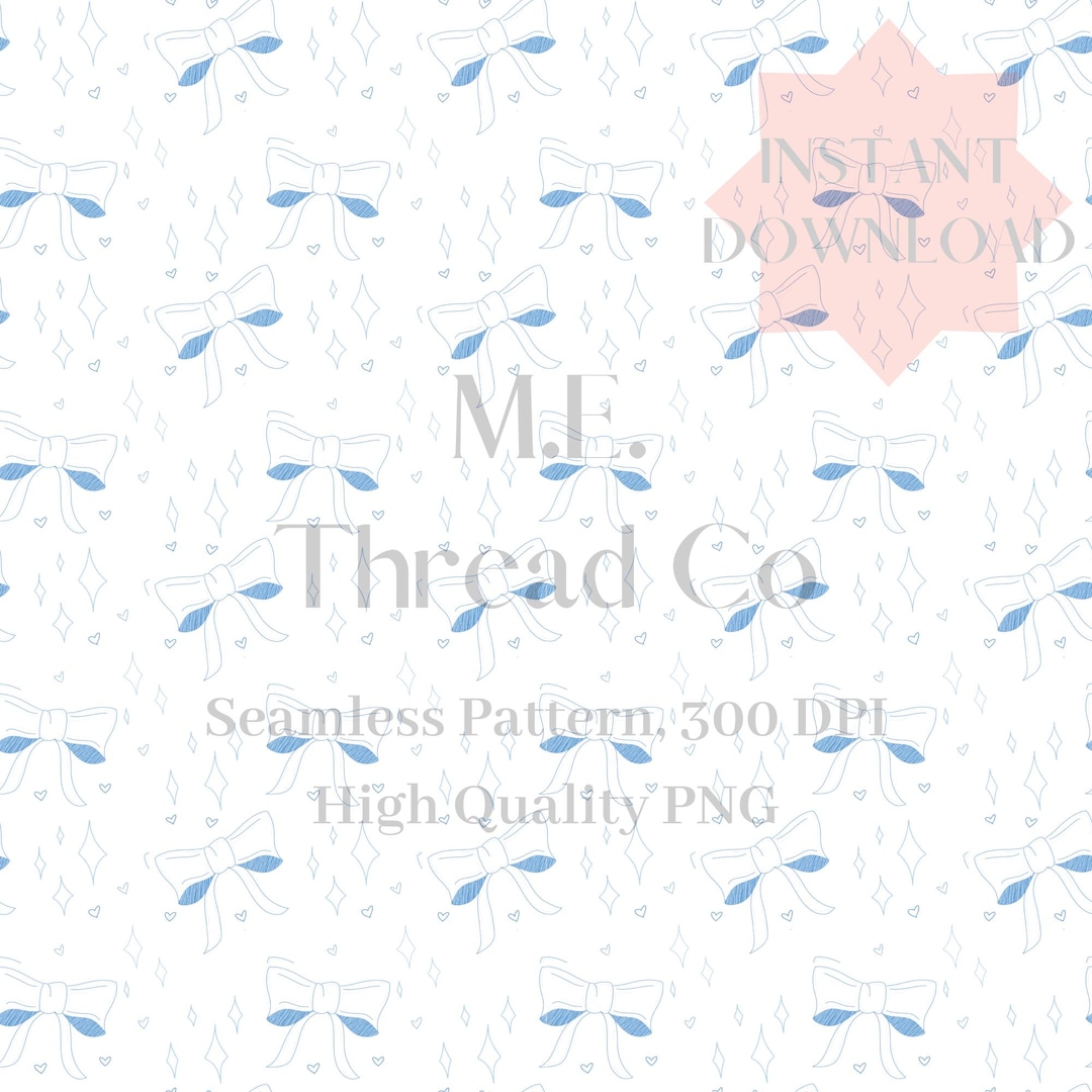 Coquette Bow Seamless Pattern | Digital Design File for Printing | Bow ...