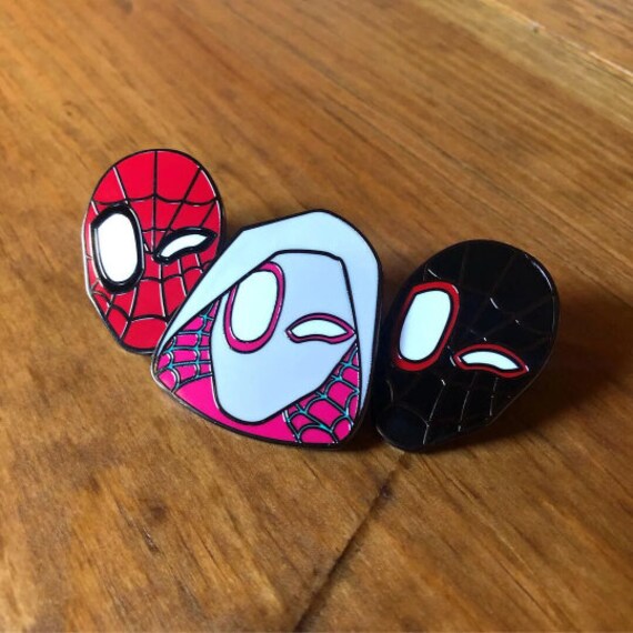 Spider-man Heads Enamel Pin - Etsy