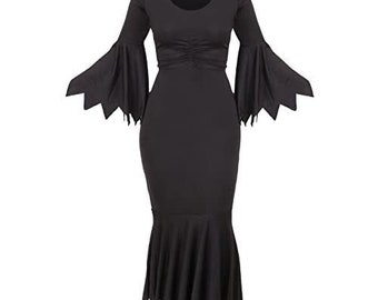 Ladies Black Gothic Dress - Perfect for Fancy Dress Events - Large Size