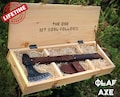 Hand Forged Functional Viking axe made with Carbon Steel, Gift for Men and Women with Personalized Wooden box, Wedding Groomsmen Proposal product logo