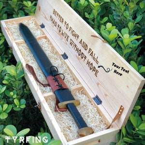 Functional sharp Hand Forged Viking Sword with Personalized engraved wooden box Birthday gift for Men or Women, Wedding Anniversary Gift zdjęcie 6
