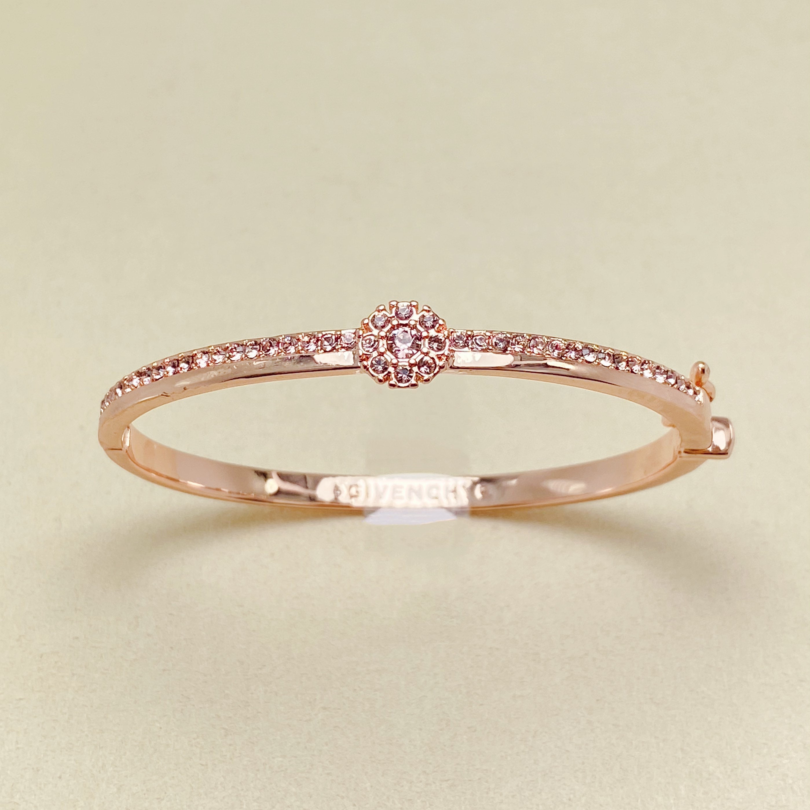 Givenchy crystal flower cheap hinged bangle bracelet