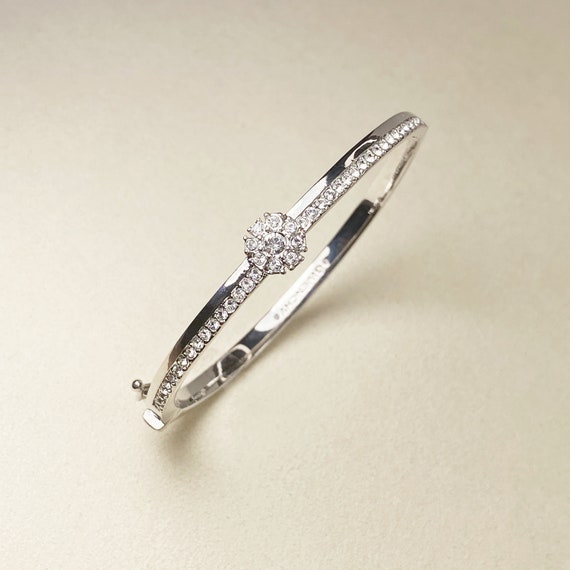 Givenchy crystal flower cheap hinged bangle bracelet