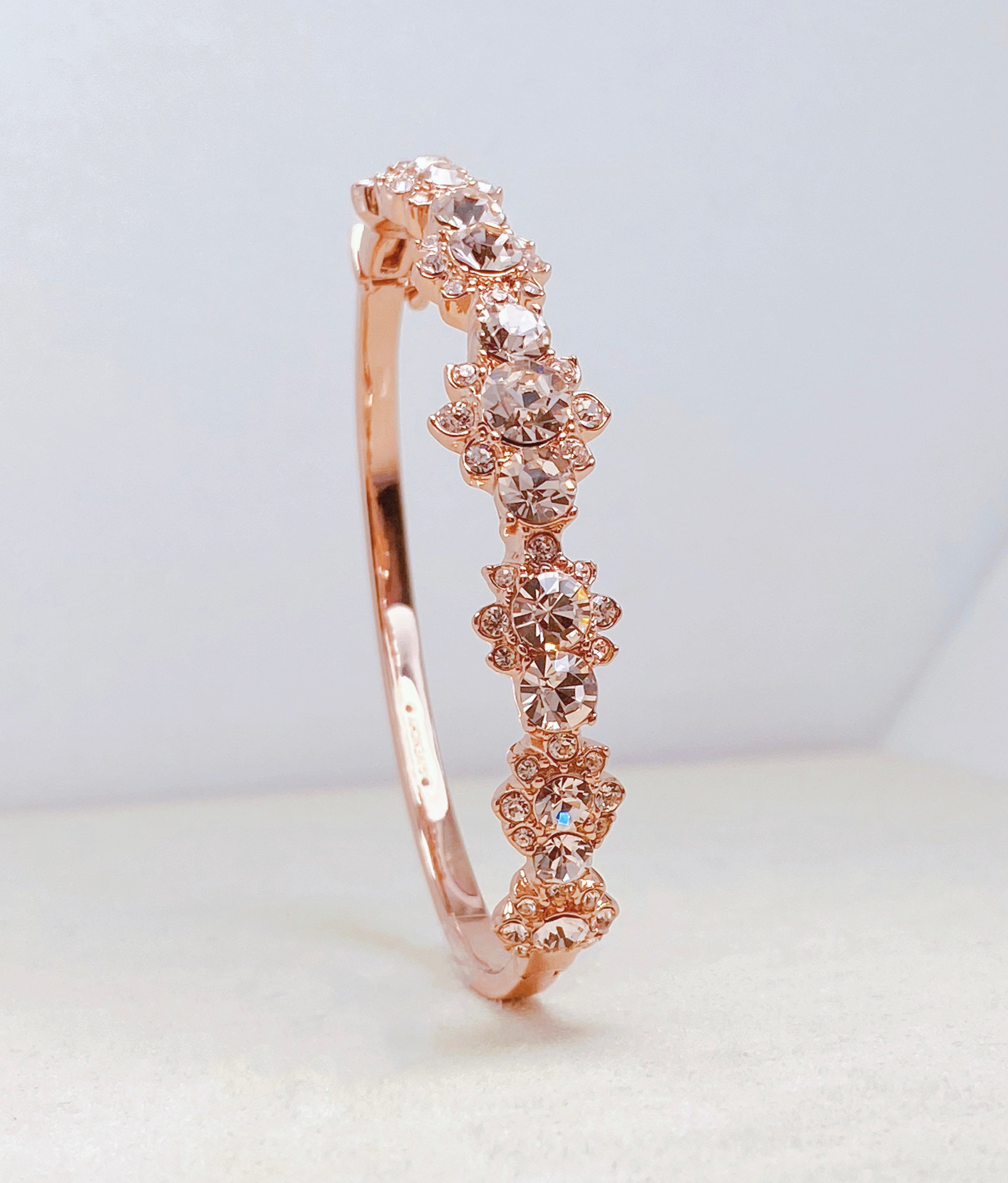 Givenchy crystal flower hinged bangle bracelet online