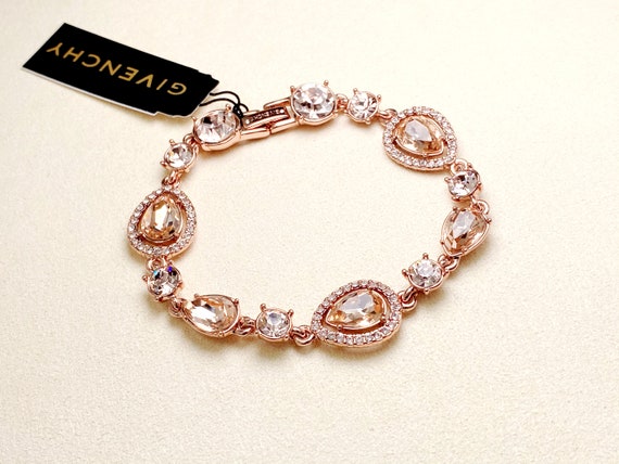 Vintage Givenchy Crystal Flex Bracelet(Rose gold-… - image 7