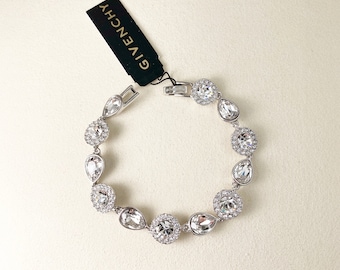 Givenchy Silver-Tone Crystal & Stone Flex Bracelet(silver2116)