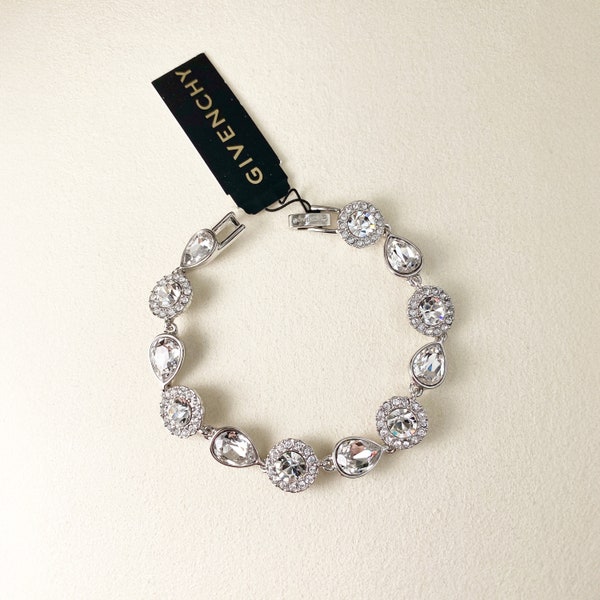 Givenchy Silver-Tone Crystal & Stone Flex Bracelet(silver2116)