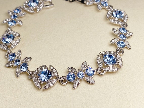 Vintage Givenchy Crystal Flex Bracelet(Silver-ton… - image 7