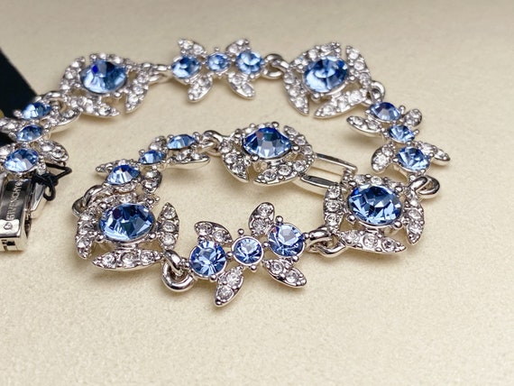 Vintage Givenchy Crystal Flex Bracelet(Silver-ton… - image 9