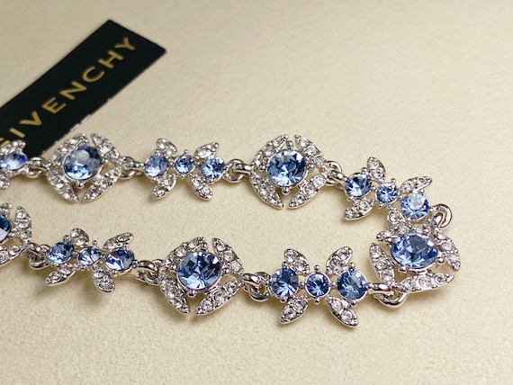 Vintage Givenchy Crystal Flex Bracelet(Silver-ton… - image 8