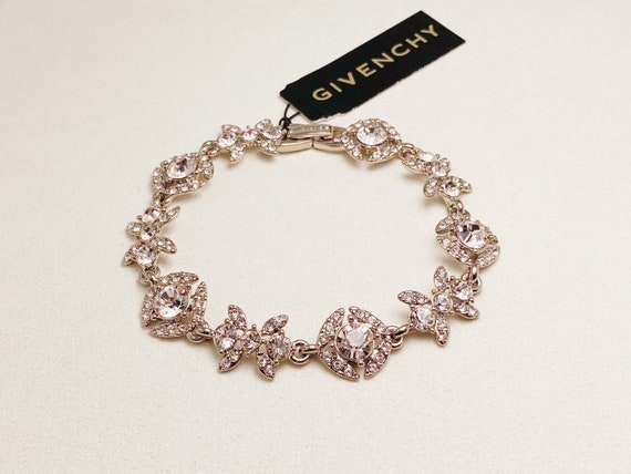 Vintage Givenchy Crystal Flex Bracelet(Silver-ton… - image 4