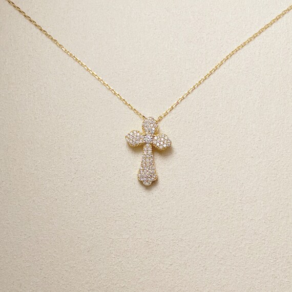 Vintage GIANI BERNINI 18k Gold-Plated Sterling Silver Cross Pendant Necklace