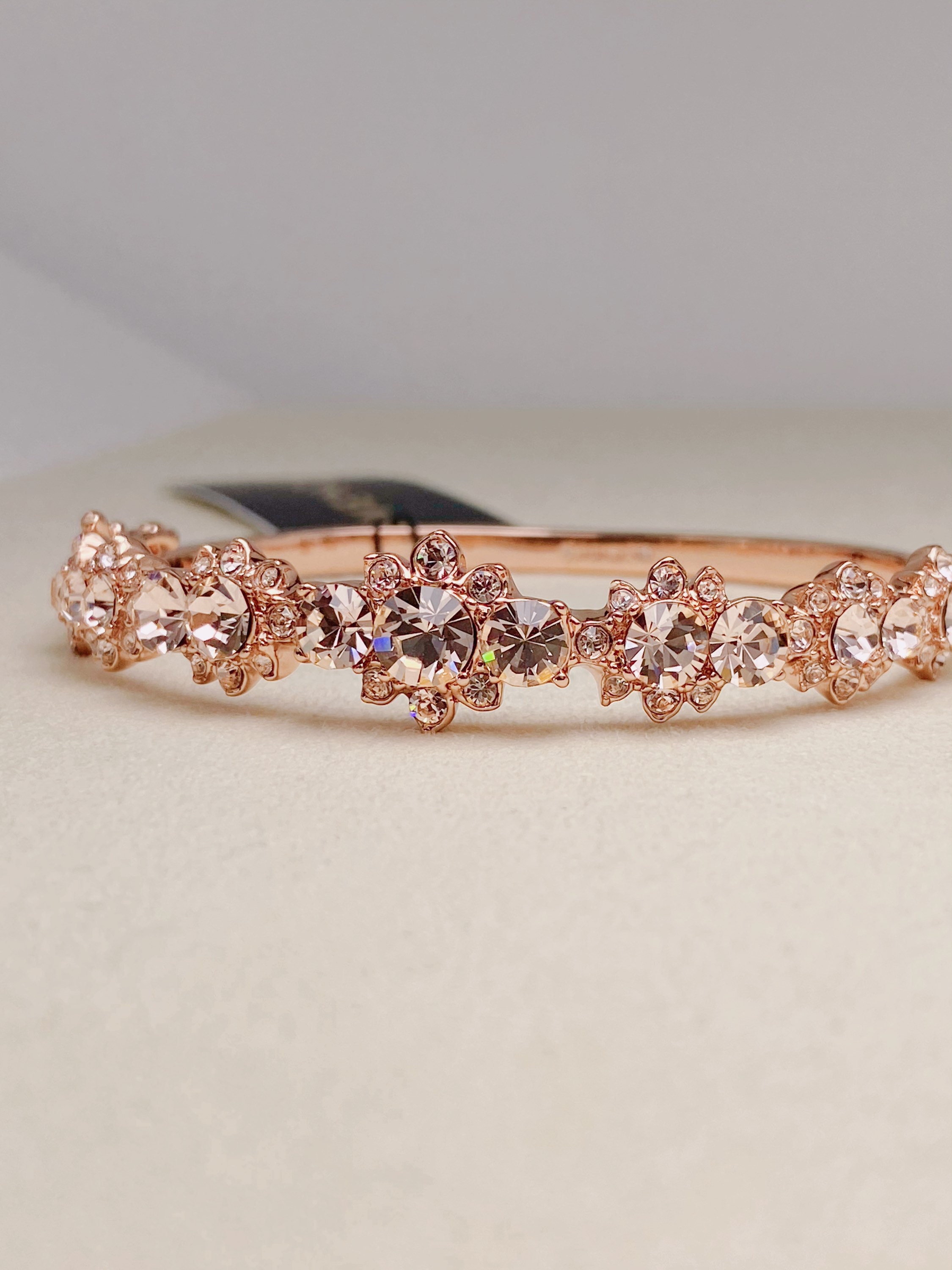 VINTAGE Givenchy Crystal Flower Bangle Bracelet, Gift for