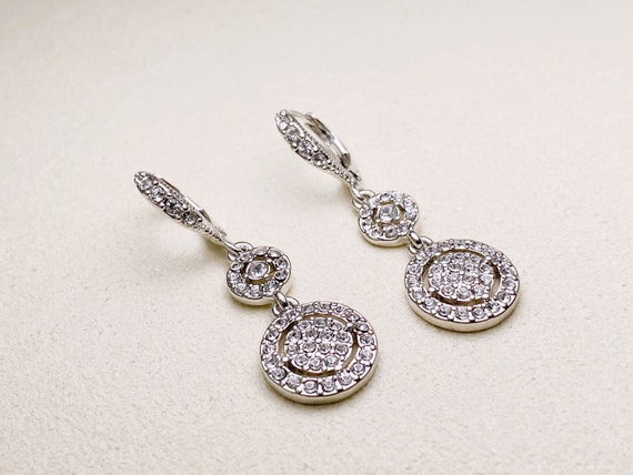 VINTAGE Givenchy Crystal Double Drop Earrings(390… - image 9