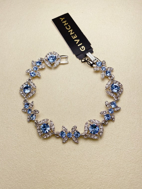Vintage Givenchy Crystal Flex Bracelet(Silver-ton… - image 6