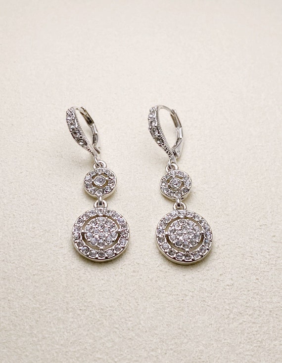 VINTAGE Givenchy Crystal Double Drop Earrings(390… - image 2