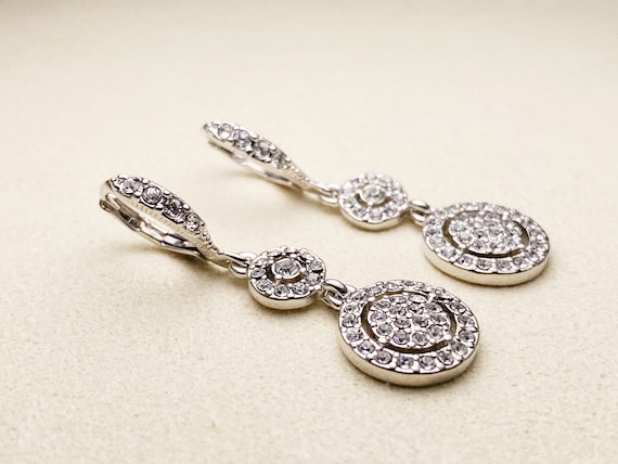 VINTAGE Givenchy Crystal Double Drop Earrings(390… - image 3