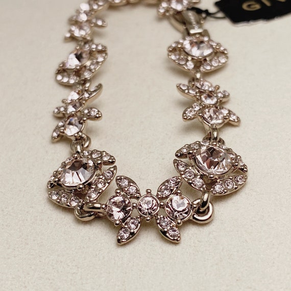 Vintage Givenchy Crystal Flex Bracelet(Silver-ton… - image 3