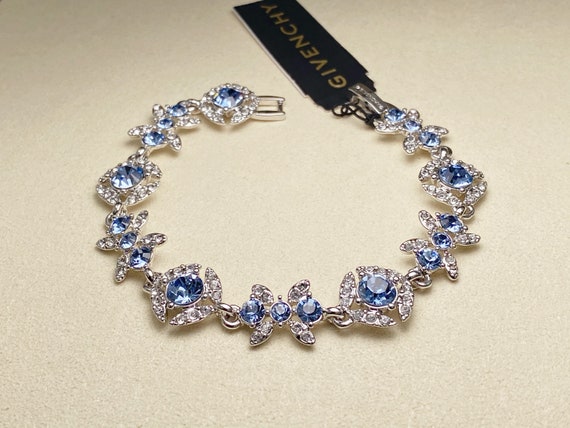 Vintage Givenchy Crystal Flex Bracelet(Silver-ton… - image 5