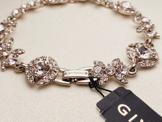 Vintage Givenchy Crystal Flex Bracelet(Silver-ton… - image 2