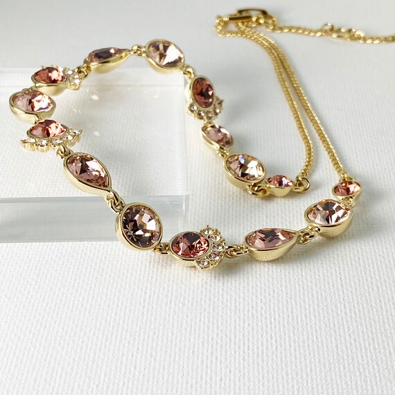 Vintage Givenchy Pink Crystal Necklace - image 4