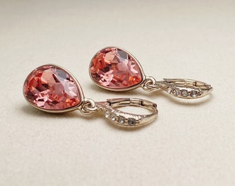 Vintage Givenchy Crystal & Stone Medium Drop Earrings