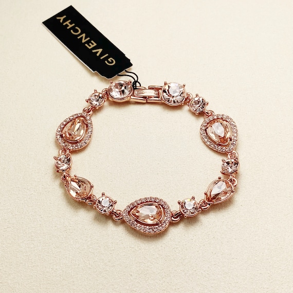Vintage Givenchy Crystal Flex Bracelet(Rose gold-… - image 3