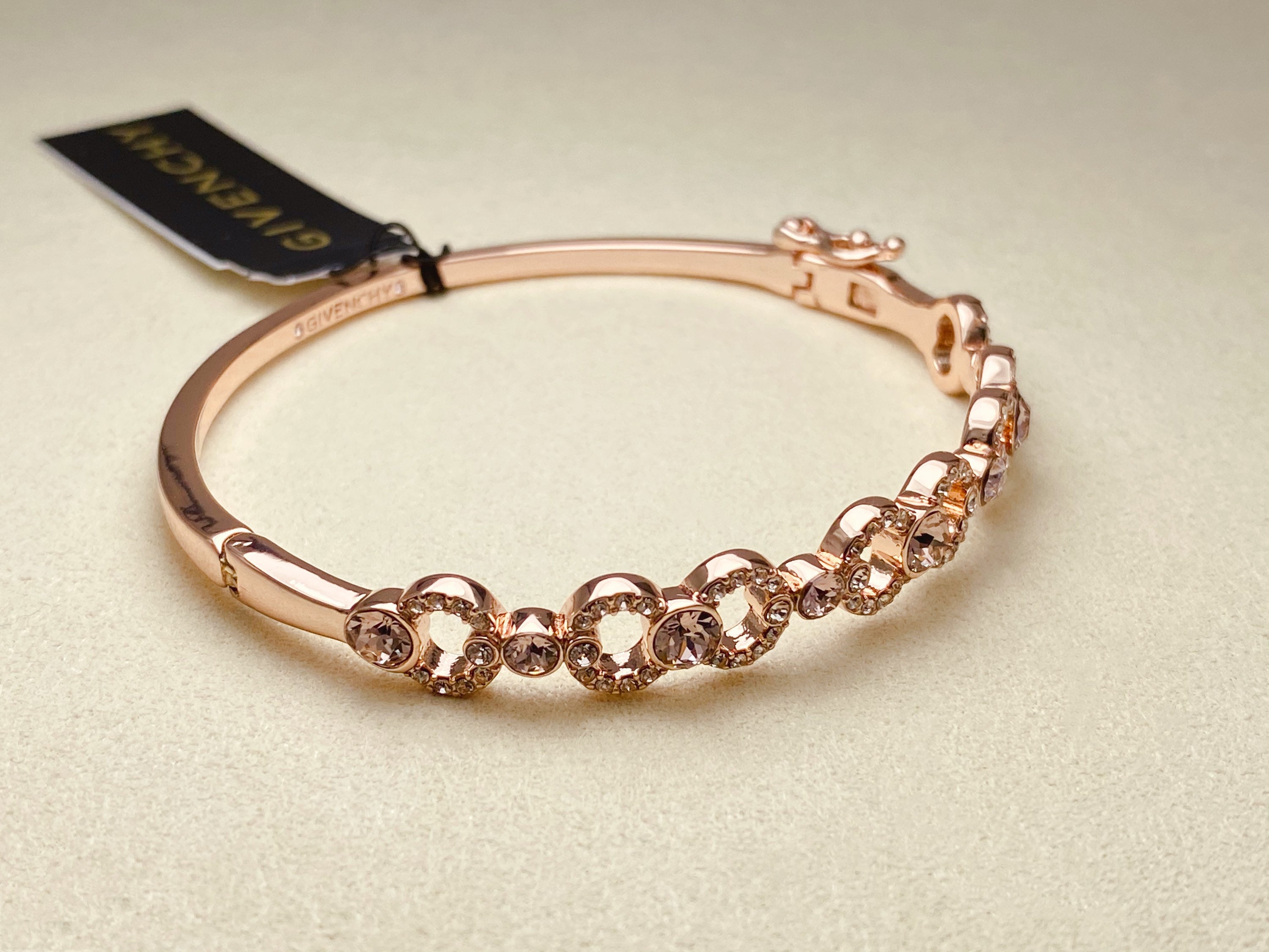 Vintage Givenchy Crystal Link Bangle Braceletpink2353 Etsy Australia