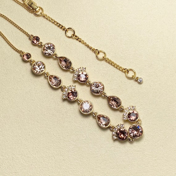 Vintage Givenchy Pink Crystal Necklace - image 9