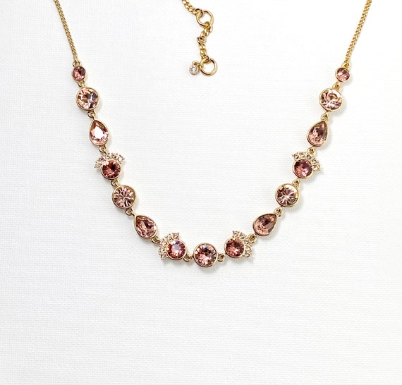 Vintage Givenchy Pink Crystal Necklace - image 2