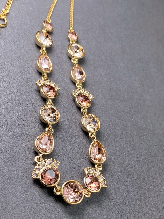 Vintage Givenchy Pink Crystal Necklace - image 5