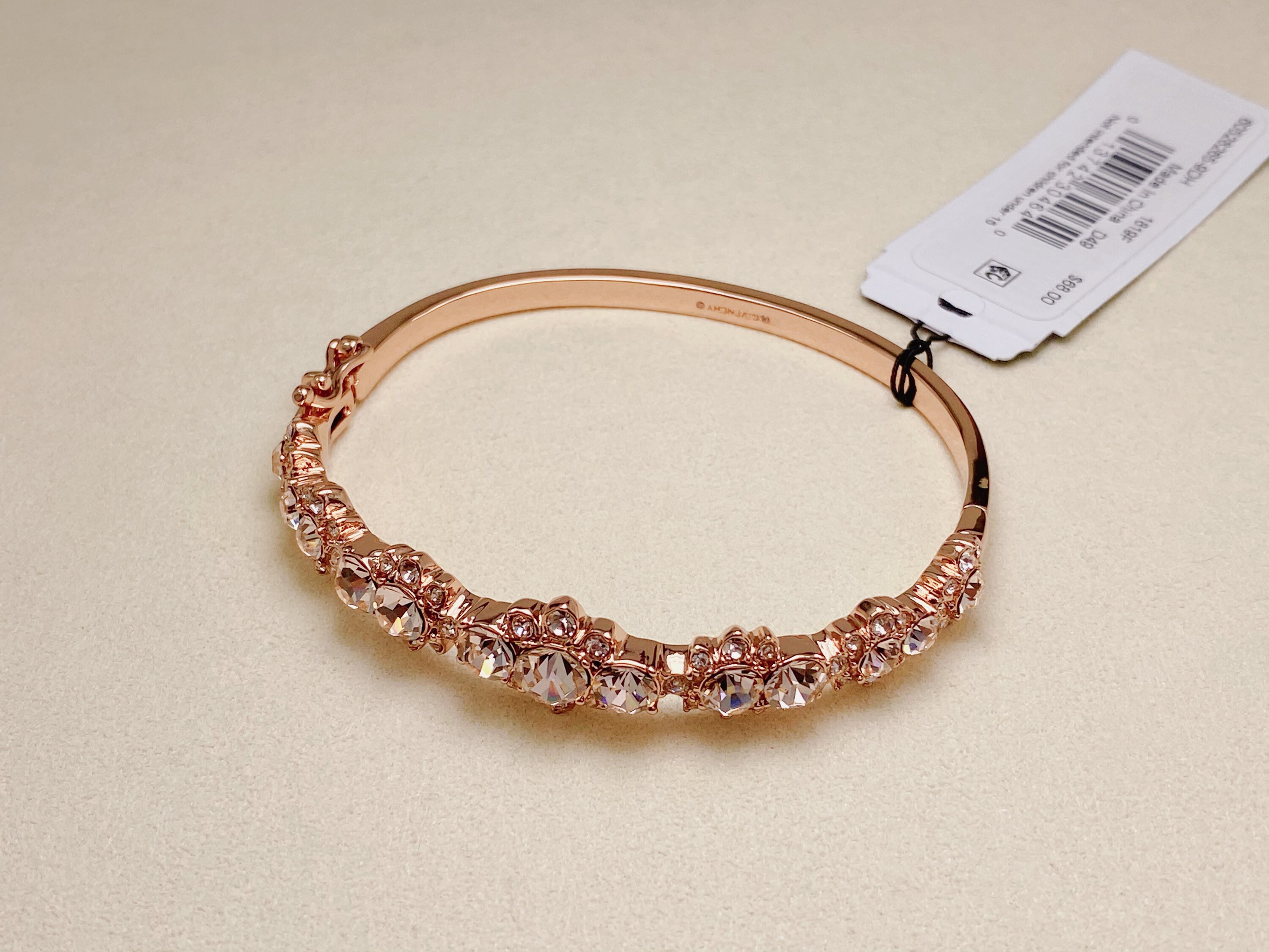 VINTAGE Givenchy Crystal Flower Bangle Bracelet, Gift for