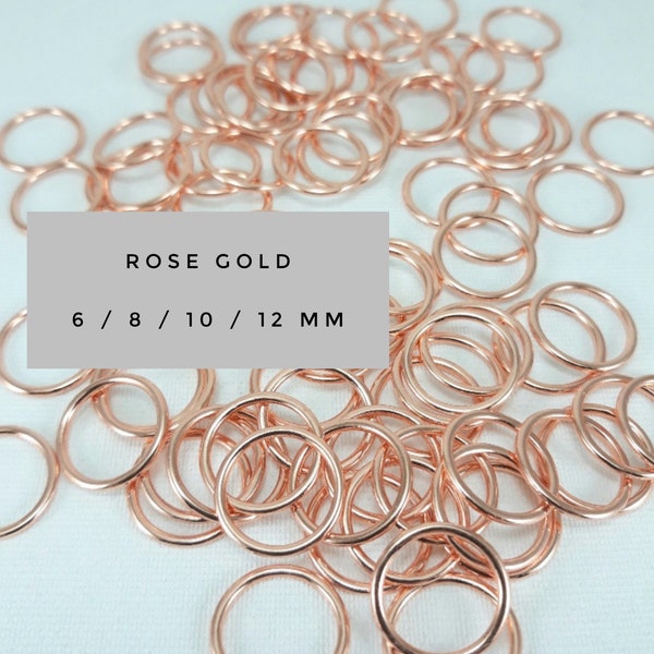 Metal o rings lingerie 6 / 8 / 10 / 12 mm rose gold bra supplies